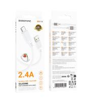 Кабель USB to Micro Borofone BX115 Lotto, 1.0м, 2.4A, белый