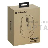Беспроводная мышь DEFENDER Vision MS-376, 2.4ГГц+BT, 1600dpi, 4кн, АКБ, черный (1/40)