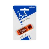 Флешка USB 64Gb SmartBuy Glossy series, USB 2.0, оранжевый