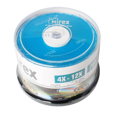 Диск MIREX CD-RW 700Мб 4X-12X Cake box 25 (25/300)